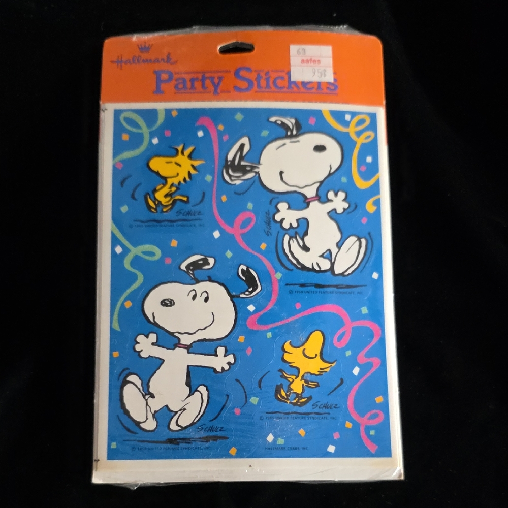 Hallmark‎ Blue Snoopy and Woodstock Celebration Stickers, Vintage 80s